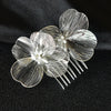 Oversize Dangle Leaf Earrings, Wedding Laser Cut Long Bridal Earrings, Flower Hair Comb or Floral Y Shape Chain Necklace - KaleaBoutique.com