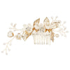 White Flower Bridal Hair Comb, Bridesmaid Floral White Hairpieces, Wedding White Flower Wire Hairpins - KaleaBoutique.com