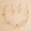 Bridal Crystal Hair Vine and Earrings 3 PC Set, Wedding Head Wreath Wire Tiara, Bridesmaid Headband and Earrings Set - KaleaBoutique.com