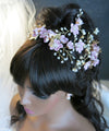 Lavender Flower Wedding Hair Combs, Bridal Silk Flower Hairpins, Bridesmaid Purple Fabric Flower Hair Pins - KaleaBoutique.com