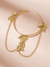 Leaf and Chain Arm Cuff Fashion Exotic Bangle Bracelet, Prom Party Boho Bridal Vacation Arm Wrap Bracelet Jewelry - KaleaBoutique.com