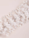 Pearl White Flower Bridal Headband, Wedding Tiara Headpiece, Bridal Luxury Floral Hair Vine, Big Bridal Hairpiece - KaleaBoutique.com