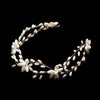 Pearl Flower Gold Wire Headband, Bridal Pearl Head Wreath, Wedding Oval Pearl Hair Vine Tiara - KaleaBoutique.com