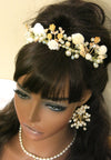 Natural Seashell and Pearl Tiara, Beach Wedding Bridal Boho Head Wreath Crown, Shell Hair Vine Headband - KaleaBoutique.com