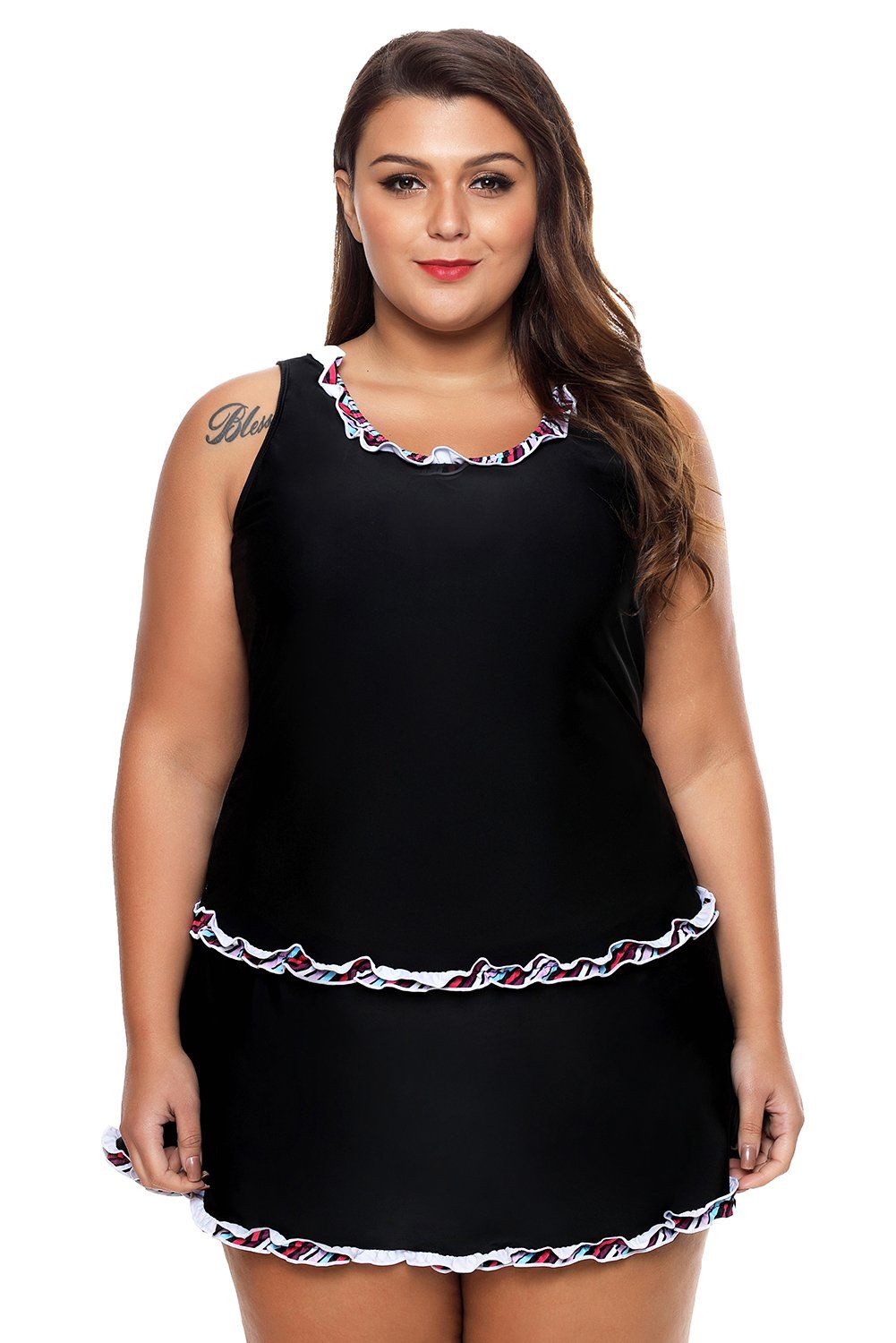 Plus size tankinis with skirts on sale