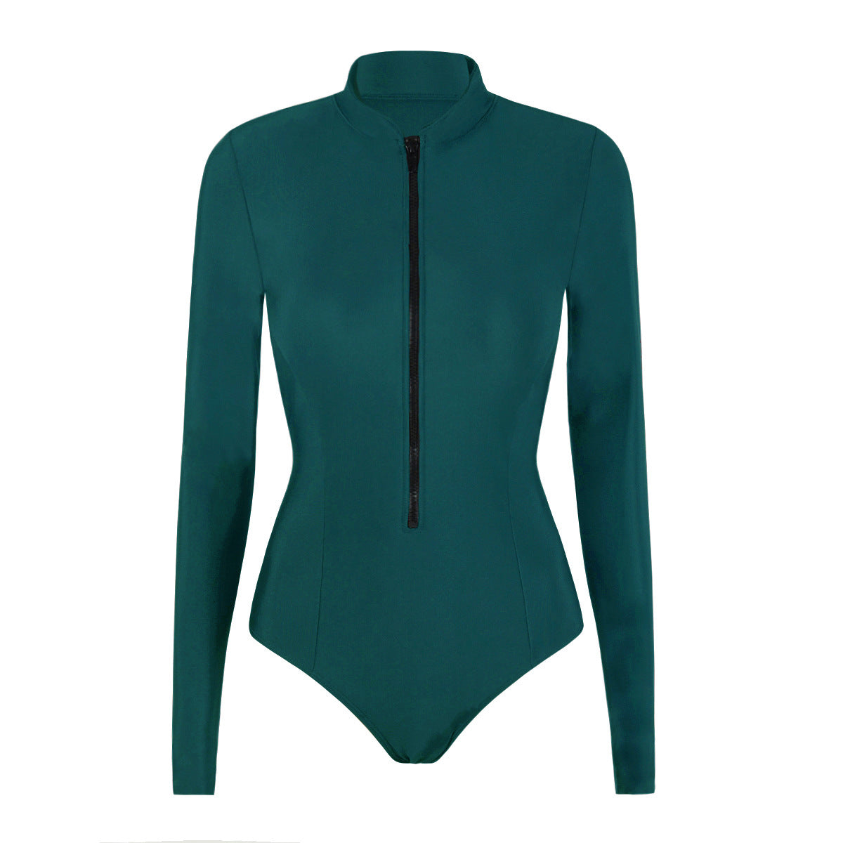 Women High-Neck Long-Sleeve Zip-Front One-Piece Swimsuit - KaleaBoutique.com