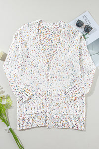 Confetti Rib Knit Long Sleeve Cardigan - KaleaBoutique.com