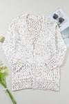 Confetti Rib Knit Long Sleeve Cardigan - KaleaBoutique.com