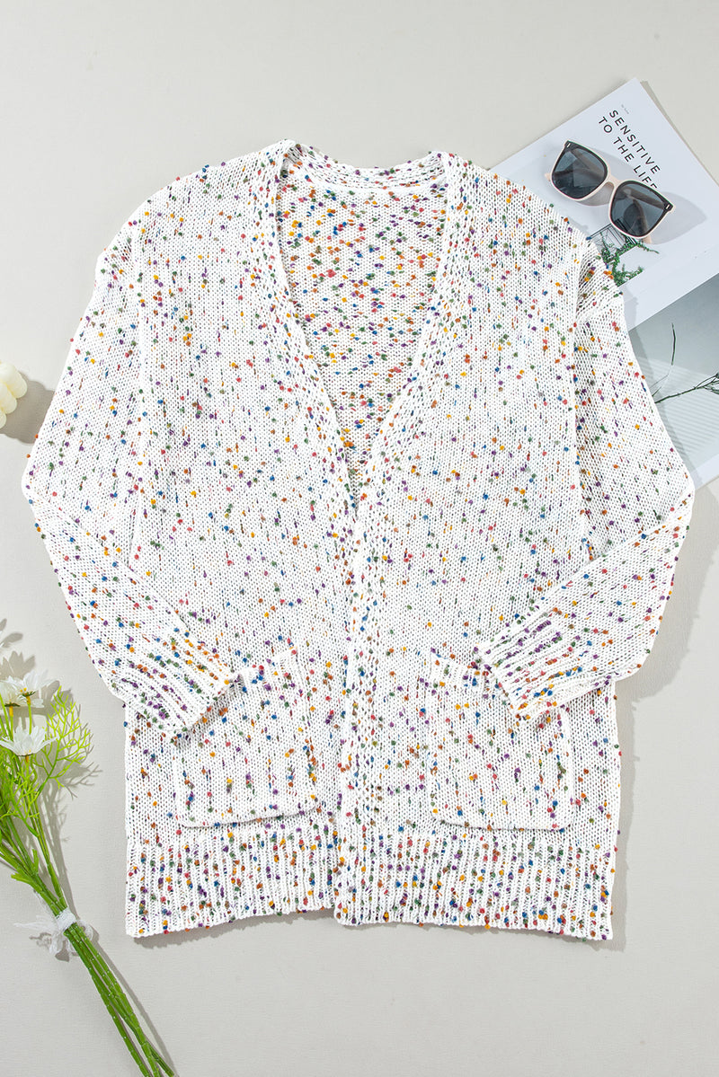 Confetti Rib Knit Long Sleeve Cardigan - KaleaBoutique.com