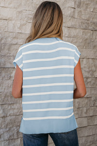 KaleaBoutique Stylish Side Slits Crewneck Short Sleeve Sweater Tee - KaleaBoutique.com