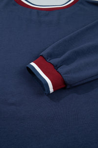 KaleaBoutique Comfortable Patchwork Round Neck Long Sleeve Sweatshirt - KaleaBoutique.com