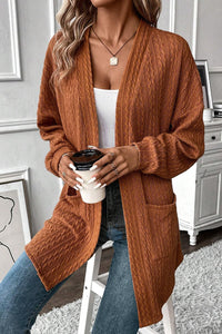 KaleaBoutique Stylish Textured Knit Side Pockets Open Front Cardigan - KaleaBoutique.com