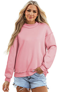 KaleaBoutique Comfortable Oversize Drop Shoulder Reversible Mock Neck Sweatshirt - KaleaBoutique.com