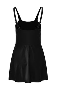 KaleaBoutique Side Tied Waist Square Neck Adjustable Straps A-line One Piece Swim Dress - KaleaBoutique.com