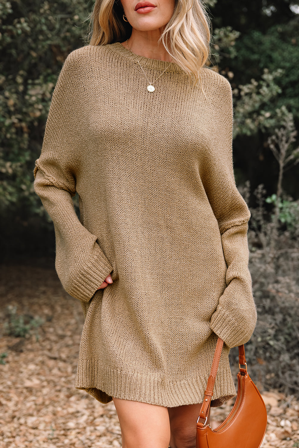KaleaBoutique Stylish Oversize Drop Shoulder Slouchy Sweater Dress - KaleaBoutique.com