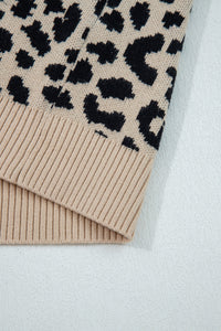 KaleaBoutique Stylish Leopard Drop Shoulder Chunky Knitted Cardigan Sweater - KaleaBoutique.com
