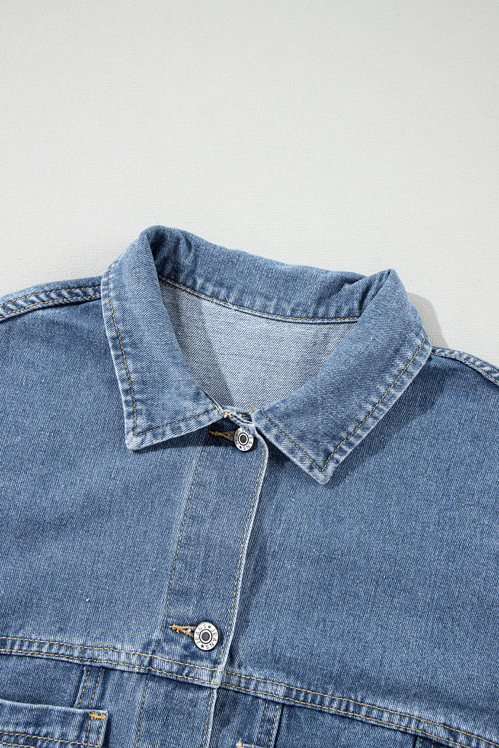 KaleaBoutique Stylish Classic Washed Oversize Pocketed Denim Jacket - KaleaBoutique.com
