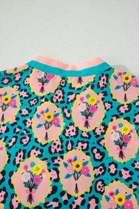 KaleaBoutique Classic Stylish Leopard Floral Short Dress - KaleaBoutique.com