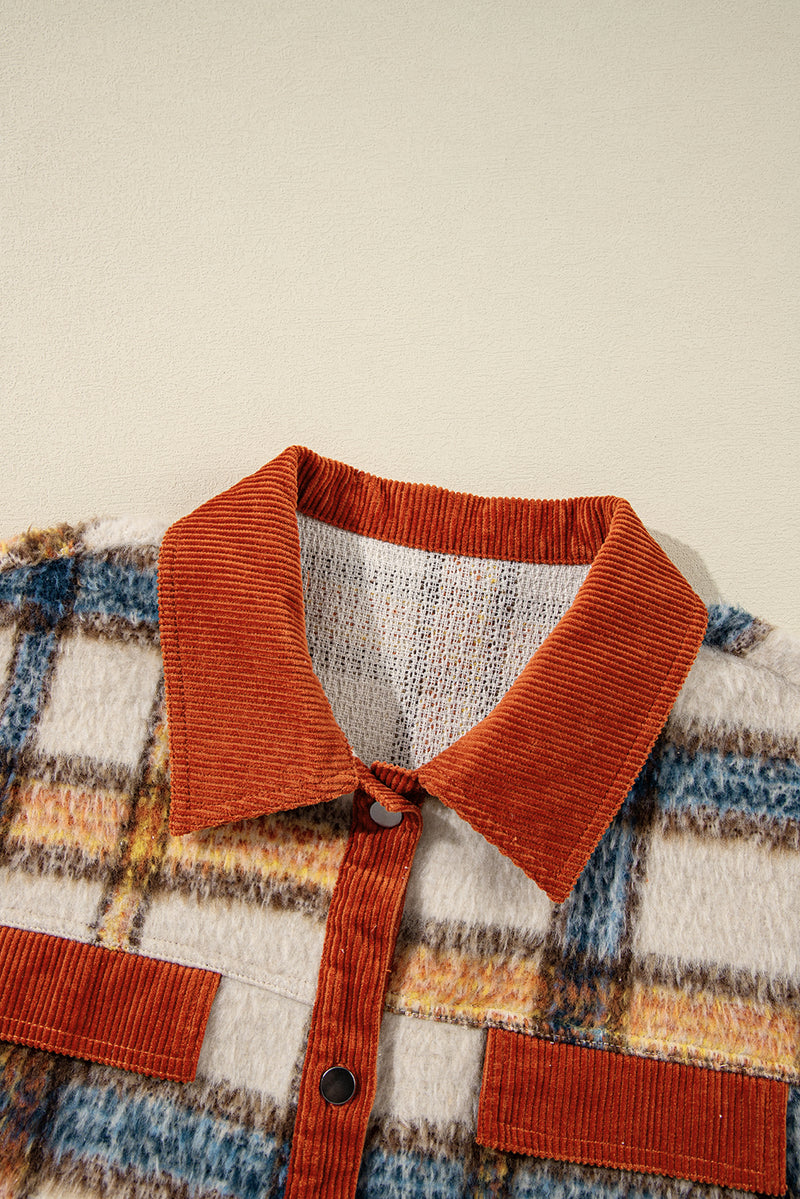KaleaBoutique Plus Size Plaid Print Collared Buttoned Jacket - KaleaBoutique.com