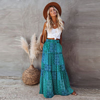 Women's Boho High-Waist Tiered Print Maxi Skirt - KaleaBoutique.com