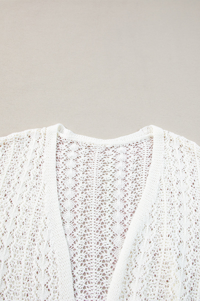 KaleaBoutique Stylish Hollow Out Knit Drop Shoulder Cardigan - KaleaBoutique.com