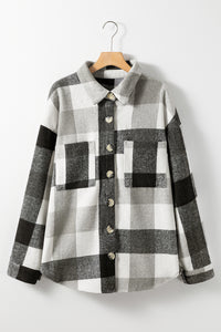 Plus Size Checkered Button-Up Shacket - KaleaBoutique.com