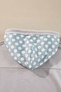 KaleaBoutique Floral Patchwork Star Pattern Drawstring Hoodie - KaleaBoutique.com