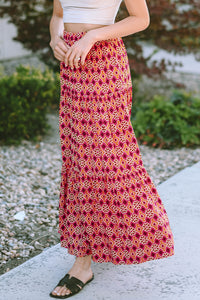 KaleaBoutique Vintage Boho Floral Print Tiered Maxi Skirt - KaleaBoutique.com