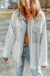 KaleaBoutique Contrast Flap Pockets Relaxed Shacket - KaleaBoutique.com