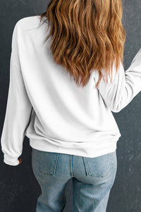 White Sequin Bat Halloween Pullover Sweatshirt - KaleaBoutique.com