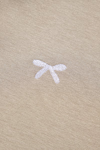 Contrast Bow Embroidered Zip Up Jacket Hoodie - KaleaBoutique.com