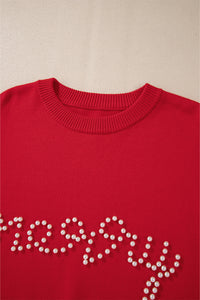 Pearl Beaded Merry Casual Sweater - KaleaBoutique.com