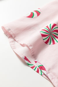 KaleaBoutique Comfortable Christmas Candy Contrast Trim Bow Knot Silky 2pcs Pajama Set - KaleaBoutique.com