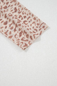 KaleaBoutique Stylish Leopard Print Foldover Off Shoulder Long Sleeve Mesh Top - KaleaBoutique.com