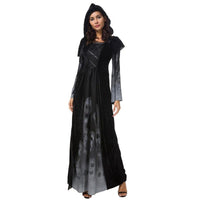 Halloween New Skull Print Witch Long Vampire Costume, Queen Dress Costume - KaleaBoutique.com