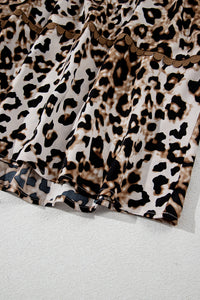KaleaBoutique Stylish Leopard Print Bubble Sleeve Square Neck Maxi Dress - KaleaBoutique.com