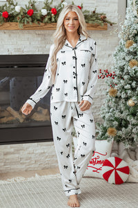 KaleaBoutique Comfortable Bows Print Two Piece Sleepwear - KaleaBoutique.com