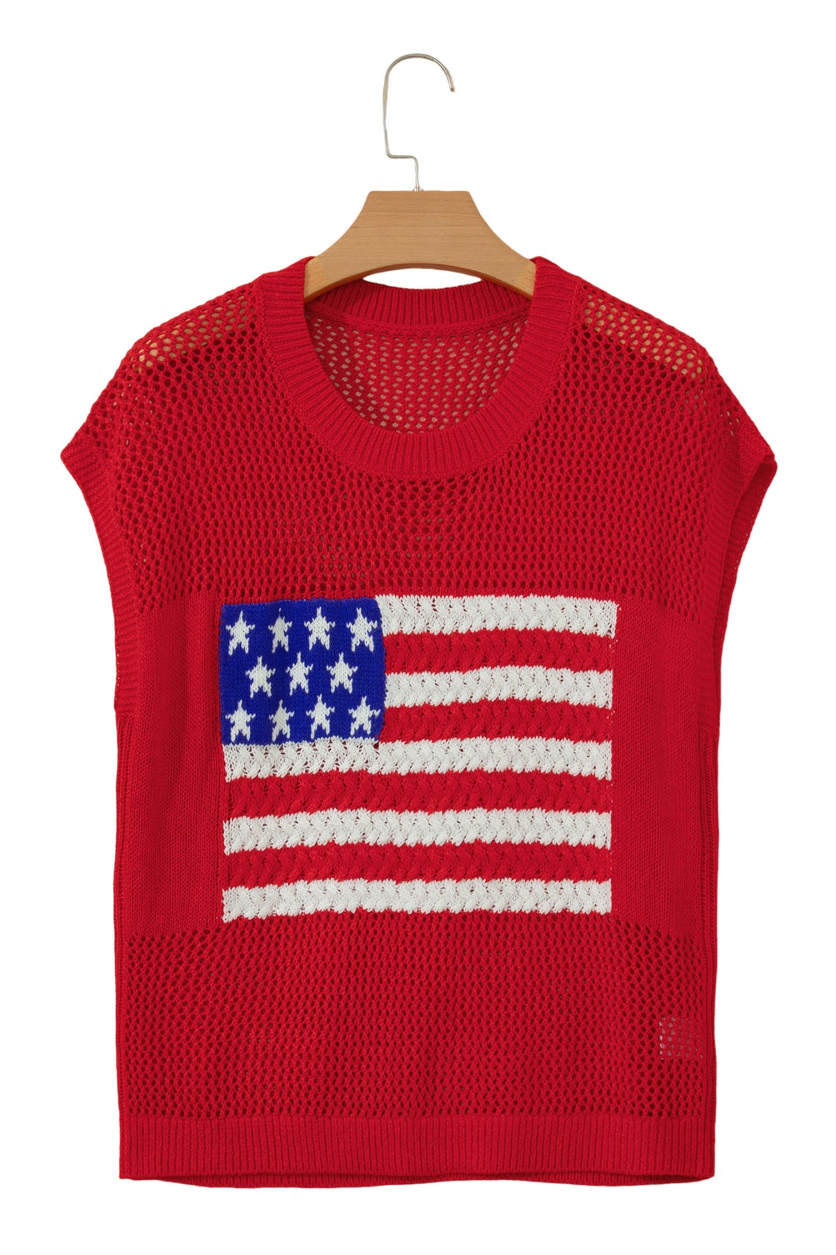KaleaBoutique Stylish Flag Graphic Short Sleeve Sweater Top - KaleaBoutique.com
