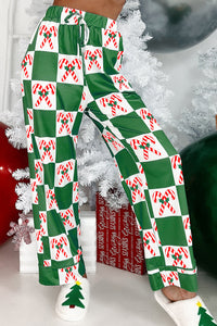 KaleaBoutique Stylish Holly Jolly Checkered Pattern 2pcs Long Pajama Set - KaleaBoutique.com