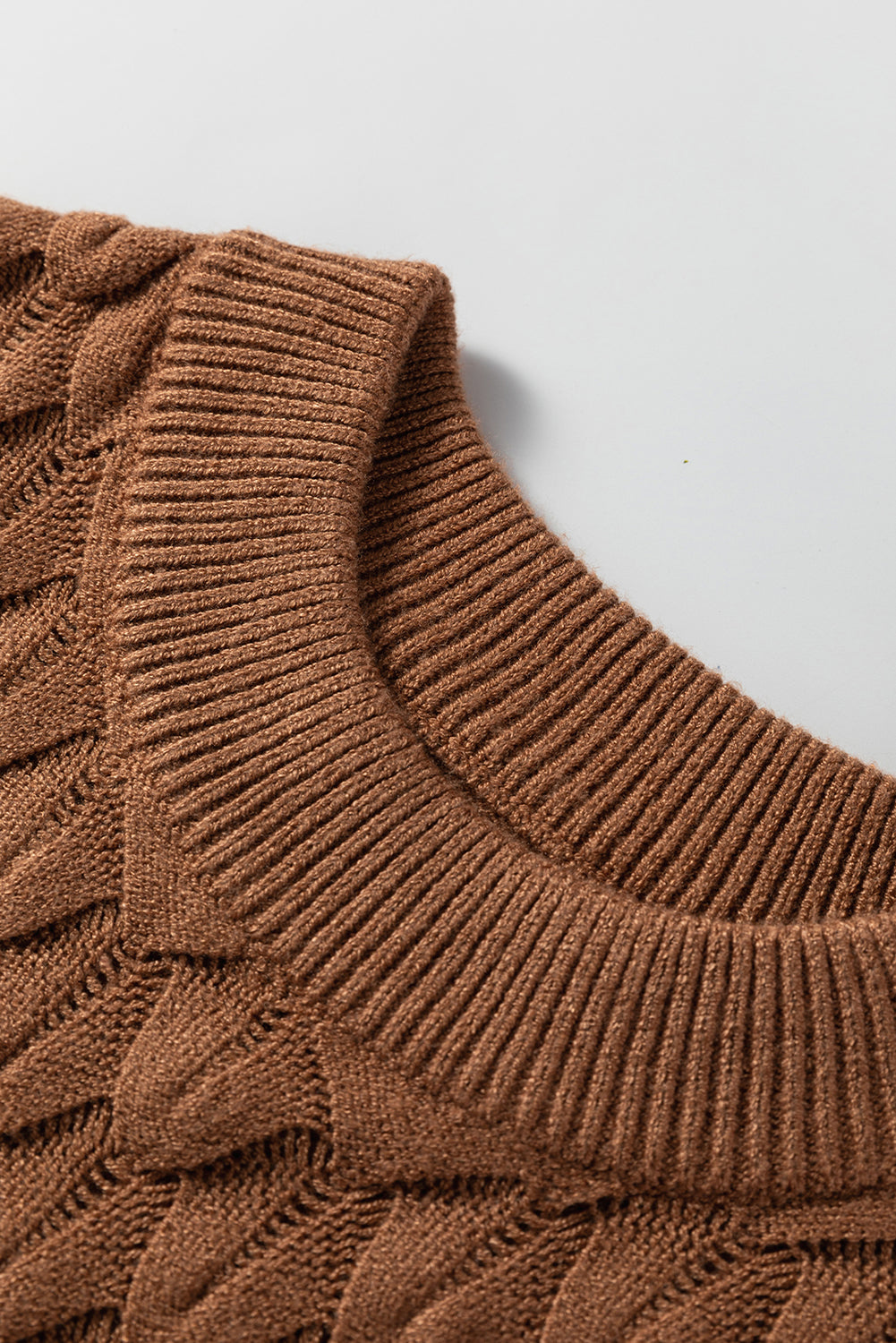 KaleaBoutique Comfortable Fish Scale Textured Knit Ribbed Crew Neck Short Sleeve Sweater - KaleaBoutique.com