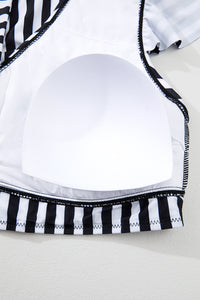 KaleaBoutique Stylish Plus Size Knot Cutout Ruffle Sleeve and High Waisted 2pcs Swimsuit - KaleaBoutique.com