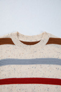 Exposed Seam Drop Shoulder Heathered Knit Sweater - KaleaBoutique.com