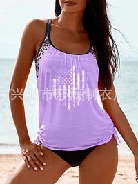 Women's USA Frag Graphic-Print Side-Drawstring 2 PC Tankini Set - KaleaBoutique.com