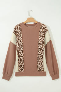 KaleaBoutique Stylish Leopard Print Colorblock Ribbed Knit Top - KaleaBoutique.com