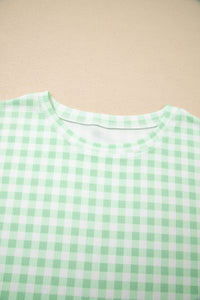 KaleaBoutique Stylish Gingham Long Sleeve Loose Top Drawstring Shorts 2pcs Lounge Set - KaleaBoutique.com