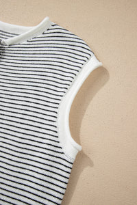 KaleaBoutique Comfortable Contrast Trim Cap Sleeve Button Down Casual Cardigan - KaleaBoutique.com