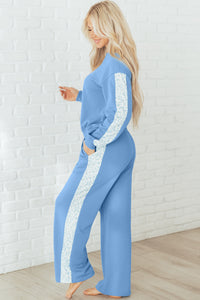 KaleaBoutique Comfortable Floral Patchwork Drop Shoulder Pullover and Sweatpants Lounge Set - KaleaBoutique.com
