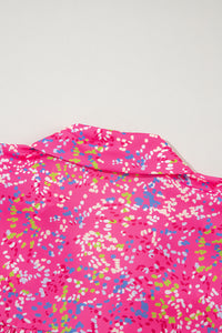 KaleaBoutique Abstract Print Collared V Neck Babydoll Blouse - KaleaBoutique.com