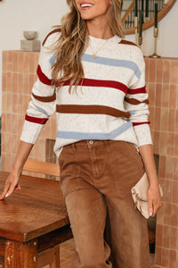 Exposed Seam Drop Shoulder Heathered Knit Sweater - KaleaBoutique.com