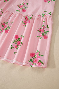 KaleaBoutique Comfortable Notched Neck Flutter Short Sleeve Floral Print Maxi Dress - KaleaBoutique.com